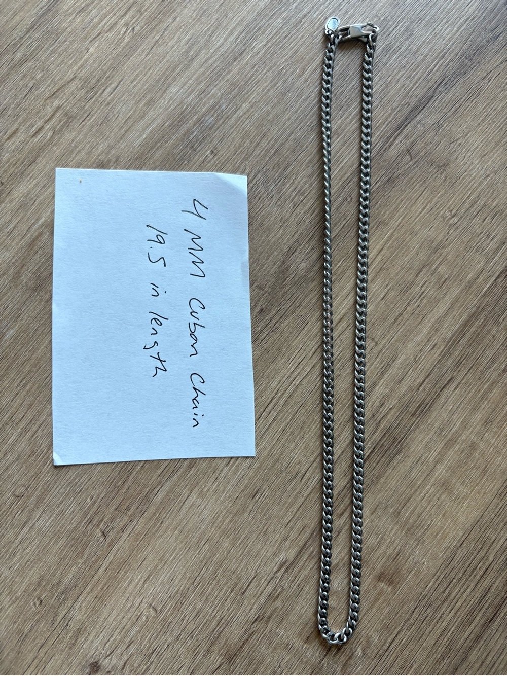 4mm Cuban chain 19.5 inch
